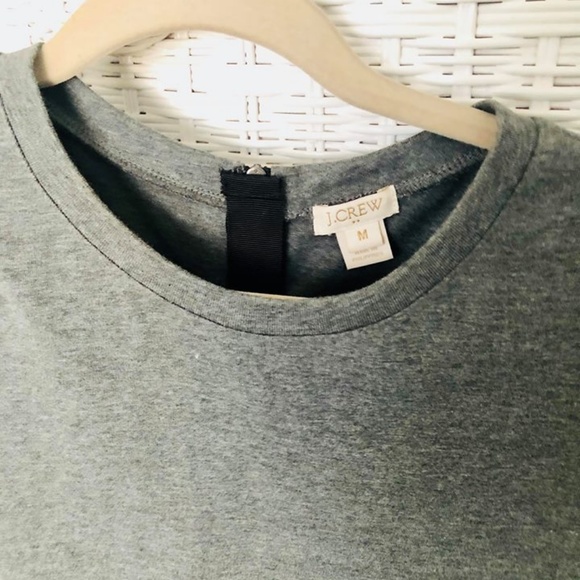 Jcrew - grey top with black leather sleeves - Picture 2 of 2